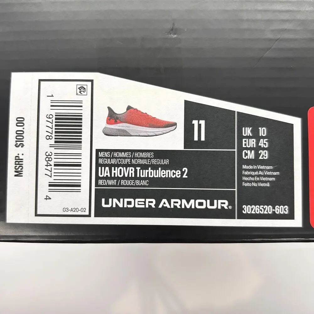 Under Armour HOVR Turbulence 2 Shoes Mens Size 11 Running Comfort Athletic Sneak - Picture 11 of 11